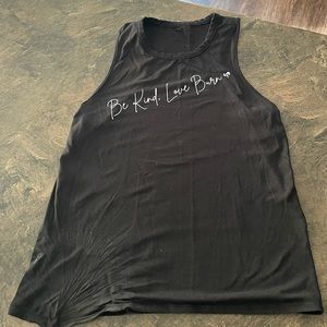Burn Bootcamp “Be Kind Love Burn” black and white tank top.